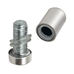 Metal spacer for signs (silver, including screw and plug)